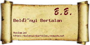 Belányi Bertalan névjegykártya