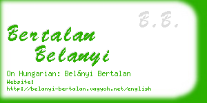 bertalan belanyi business card